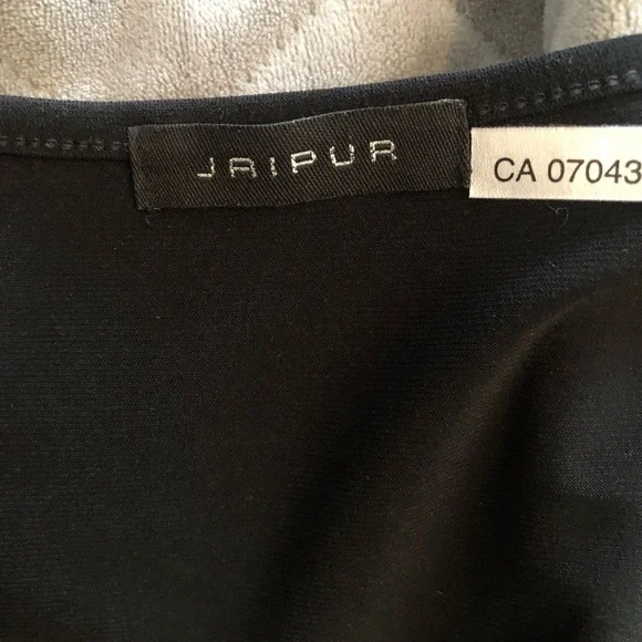 Jaipur Black shirt sleeve top Size Large - Picture 4 of 4
